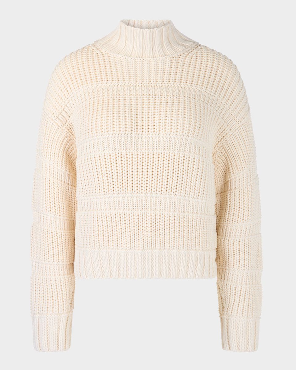 Mock-Neck Mixed Stitch Sweater